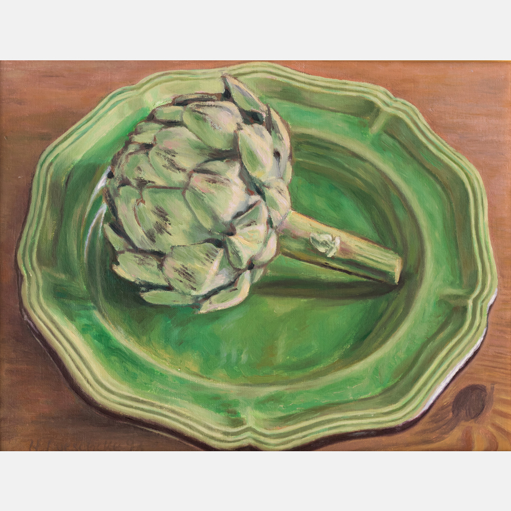 Henning Loeschcke (b. 1946) Still Life with Artichoke, Oil on canvas, Signed and dated '93 lower