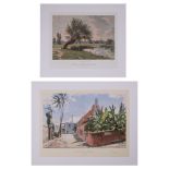 John Stobart (b. 1929) Two Works, Colored lithograph, Including  'Dedham Vale: a View from the Banks