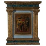 Icona, "Apparizione della Madonna a San Sergio", Russia Centrale, fine del XVII secolo, tempera