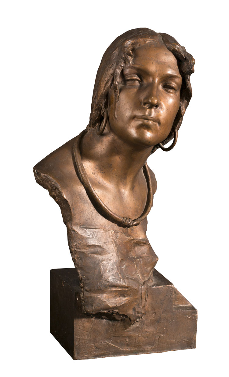 Enrico Astorri (1858 - 1921), "La Gitana", scultura in bronzo, firmata alla base E Astorri, '
