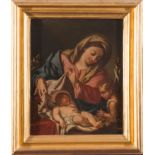 Scuola Napoletana della fine del XVII sec. - inizio XVIII sec., "Madonna con bambino e San