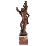 "San Sebastiano", scultura in legno di noce, Nord Europa, XVIII sec., H cm 22.5