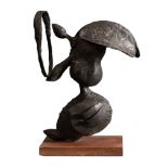 Raimondo Rimondi (1922), "Insetto" (?), scultura in bronzo su base di legno, firmata sotto 2 -