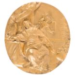 Placca ad altorilievo in bronzo dorato raffigurante "Estasi di Santa Teresa d'Avila", XVII sec., H