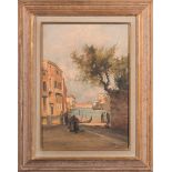 Giuseppe Gheduzzi (Crespellano 1889 – Torino 1957), “Scorcio di Venezia”, olio su compensato,