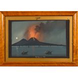 “Eruzione notturna”, gouache, fine del XIX sec. - primi anni del XX sec, reca iscrizione “Il Vesuvio