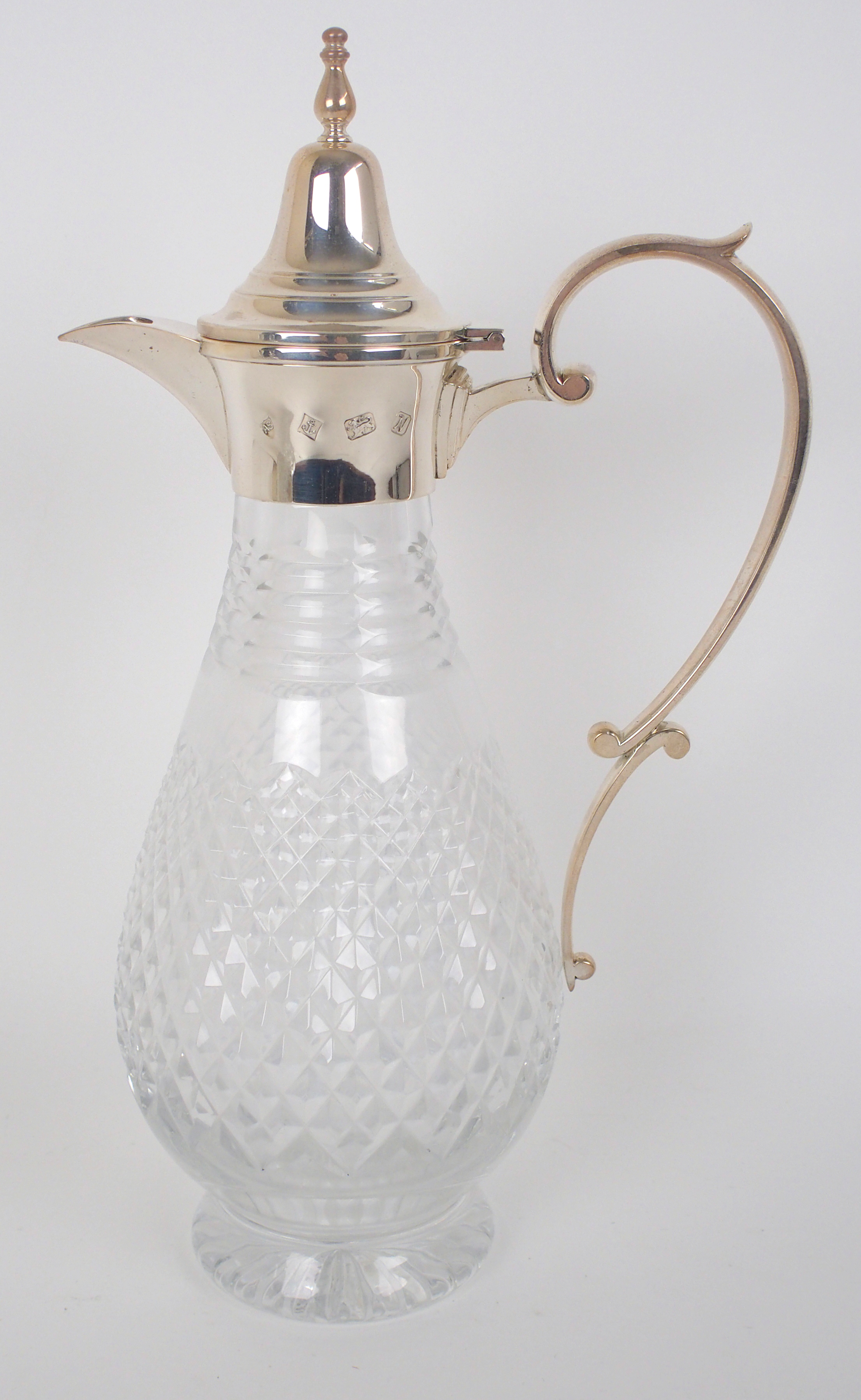 A decanter and scent bottle set by Argyll Silver, Birmingham 1987 comprising a pair of silver - Image 2 of 12