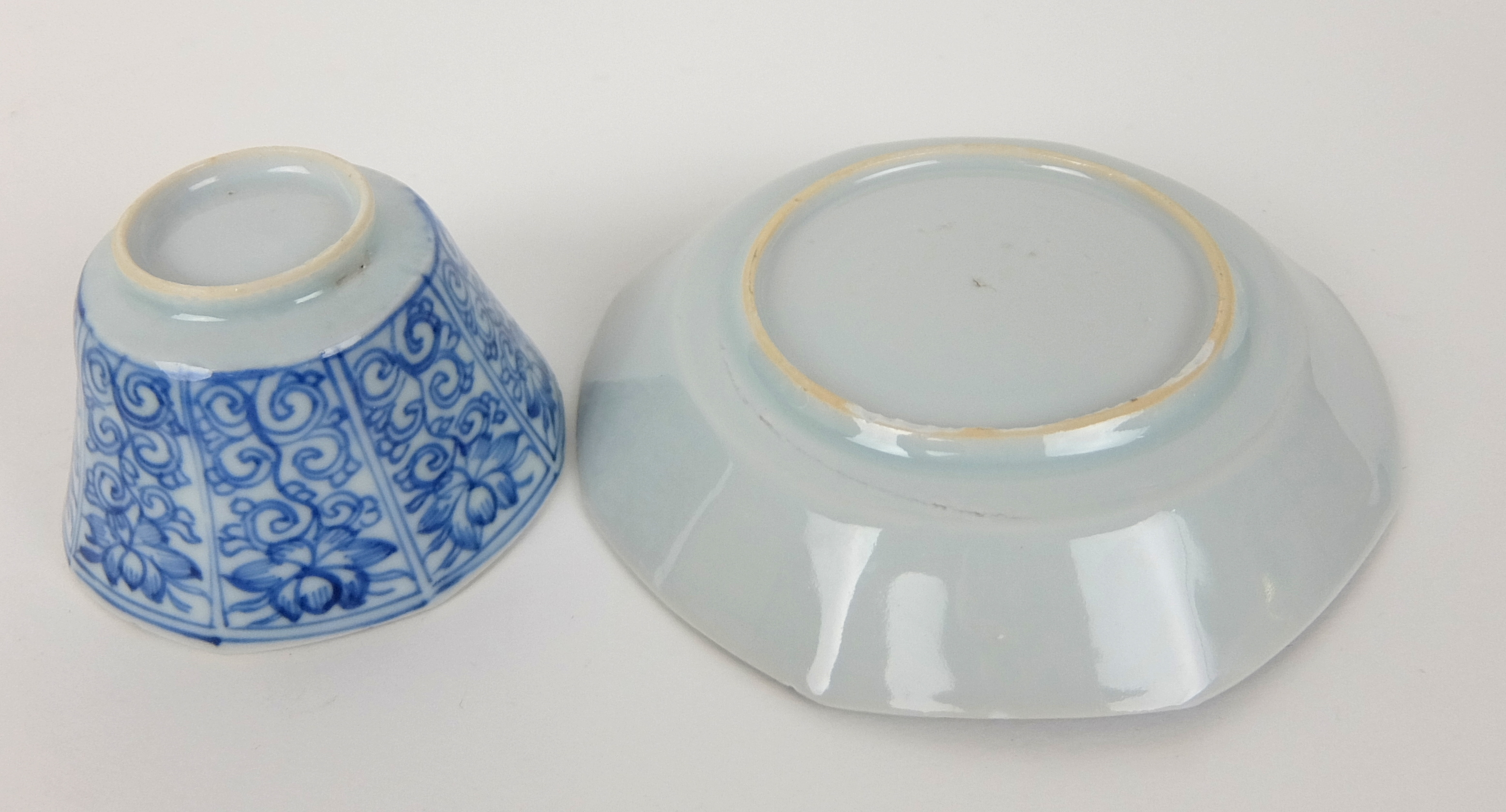 Two Chinese plates painted with a basket of flowers and a female garden (both cracked), 27.5cm - Image 10 of 12