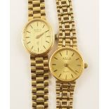 Two 9ct ladies watches by Roamer and Marvin weight including mechanisms approx 45.1gms