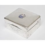 To be sold for BBC Children in Need
An Art Deco 'SS Arcadian' silver cigarette box by Mappin &