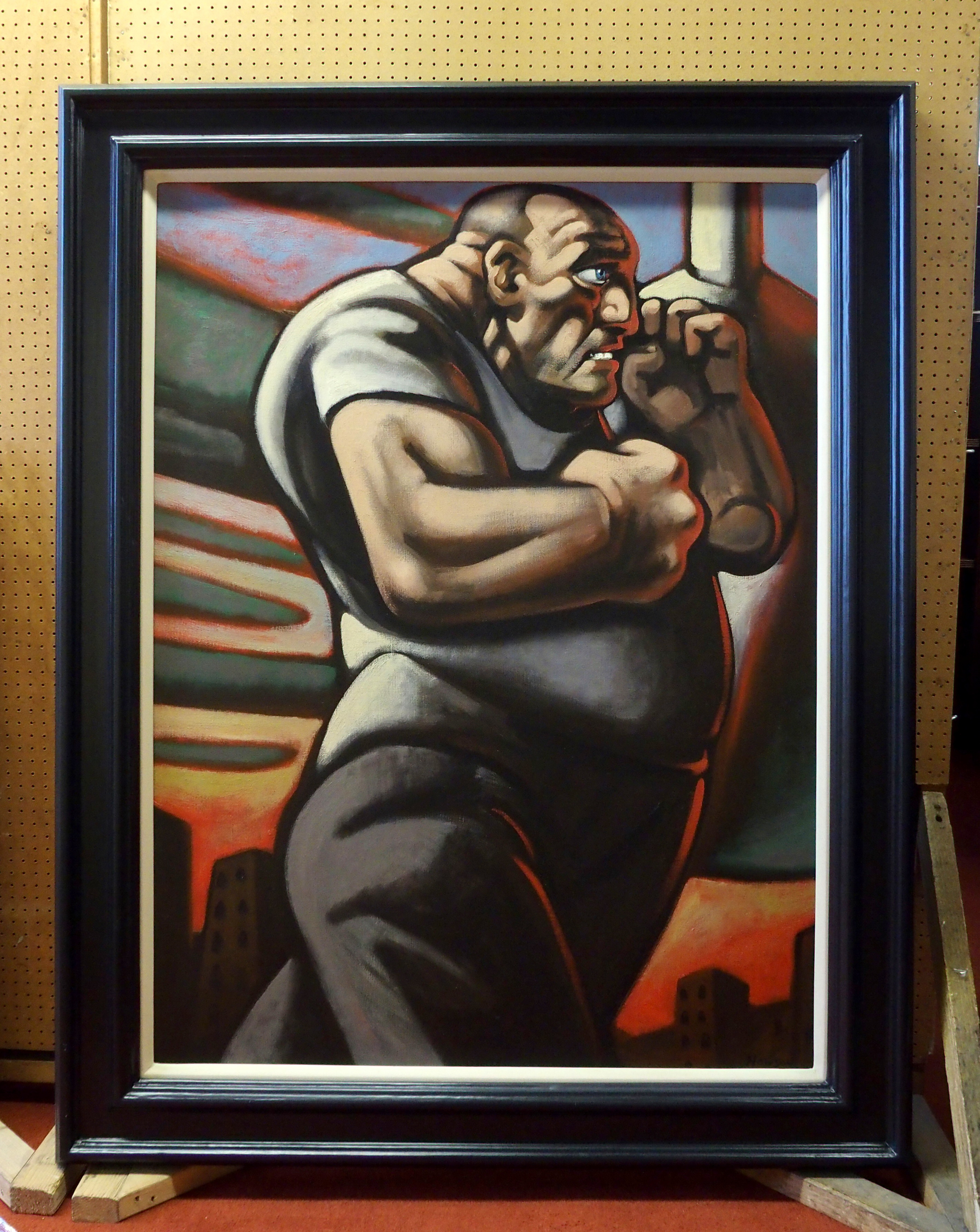 •PETER HOWSON OBE (Scottish b. 1958) PUGILIST Oil on canvas, signed, 122 x 91cm (48 x 36") - Image 3 of 4