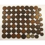 Sixty Two Eighteenth Century Industrial and Advertising Half penny and Farthing Tokens to include;