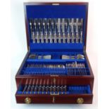 A twelve setting silver cutlery set by Mappin & Webb, Sheffield 1997, in fitted mahogany canteen (