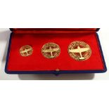Three 18ct gold Battle of Britain commemorative medallions with certificates, Metal Import