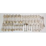 A part composite suite of Victorian silver cutlery by Chawner & Co. (George William Adams),