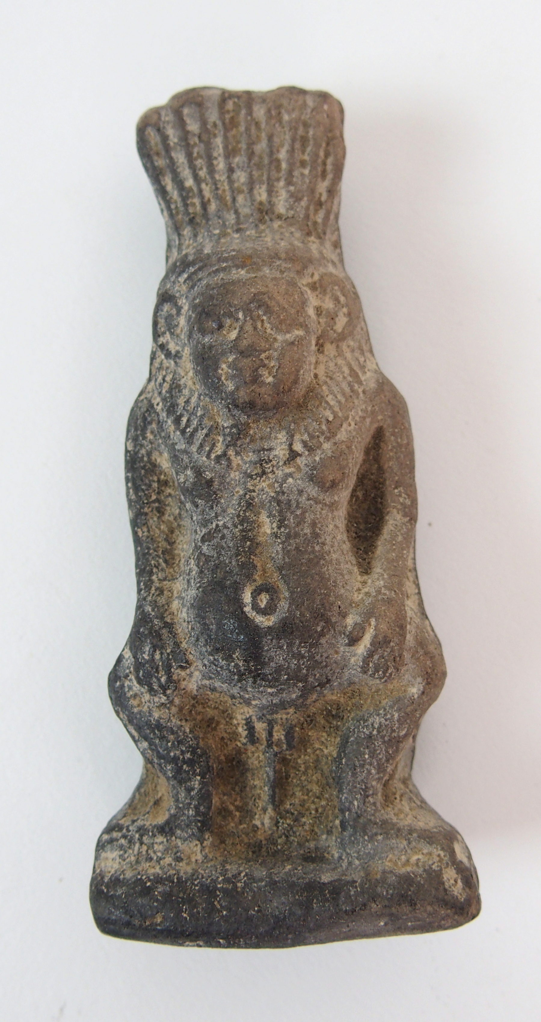 An Egyptian carved stone statue of a Jackal-headed god 9cm high, carving of a fat bellied idol, 9. - Image 7 of 10