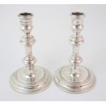 *WITHDRAWN* A pair of Georgian style silver candlesticks marked for Harrods Limited (Richard Woodman