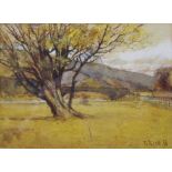 TOM SCOTT RSA (Scottish 1854 - 1927) A BORDERS LANDSCAPE Watercolour, signed and dated (18)83, 11.