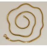 A 21ct foxtail chain length approx 47.5cm, weight approx 15.4gms.