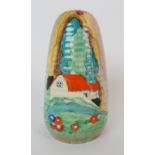 A Clarice Cliff Bizarre "Forest Glen" pattern sugar sifter circa 1935, tapering cylindrical-form,