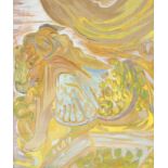 •CAROLE GIBBONS (Scottish b. 1935) LEO Oil on canvas, signed, verso, 124 x 104cm (49 x 41")
