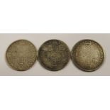 Three Charles II Half Crowns 1671 fine condition, 1676 poor condition, 1676 poor condition