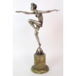 An Austrian Art Deco silvered bronze figure, by Josef Lorenzl (Austrian, 1892-1950) circa 1925,