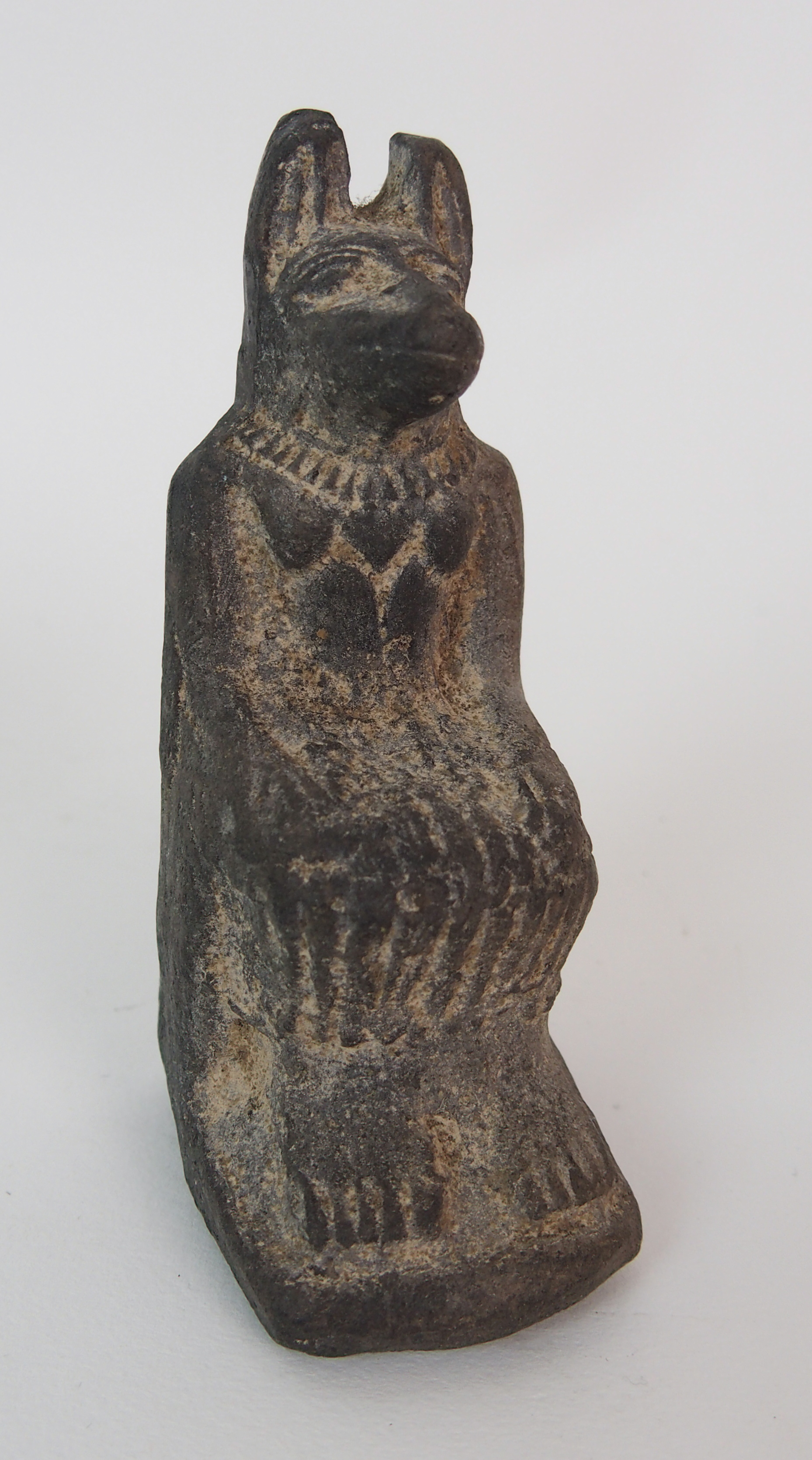 An Egyptian carved stone statue of a Jackal-headed god 9cm high, carving of a fat bellied idol, 9. - Image 2 of 10