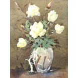 •JAMES GRAY RSW (Scottish Fl. 1917 - d. 1947) WHITE ROSES Watercolour, signed, 56 x 39cm (22 x 15