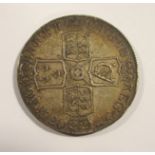 1708E Queen Anne Crown Septimo edge, 1708 over 7 die variety, good fine, almost VF condition