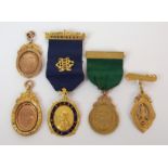 A group of Gold Burns Club medals to Mathew Reid 9ct gold hallmarked Burns House Club oval medal,