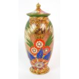 A Carlton Ware "Floral Comets" pattern ginger jar circa 1930's, ovoid-form jar with floral