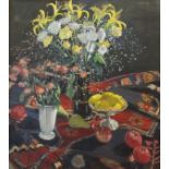 •ALEXANDRA GARDNER (Scottish b. 1945) THE BESPOKE STILL LIFE Oil on canvas, signed and signed and