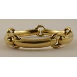 A chunky 18ct statement bracelet in a baton and ring design, hallmarked 750 possibly an early