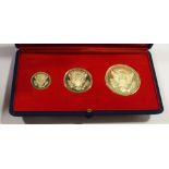 Three 18ct gold J F Kennedy commemorative medallions with certificates, Metal Import Limited,
