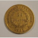 1808A French Napoleon Gold 20 Francs Fine condition Property from a Stirlingshire Country House