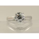 A 0.80ct solitaire diamond ring set in 18ct white gold four claw setting finger size L1/2.