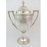 A George III silver two handled presentation vase and cover 'To The Right Honourable Lord