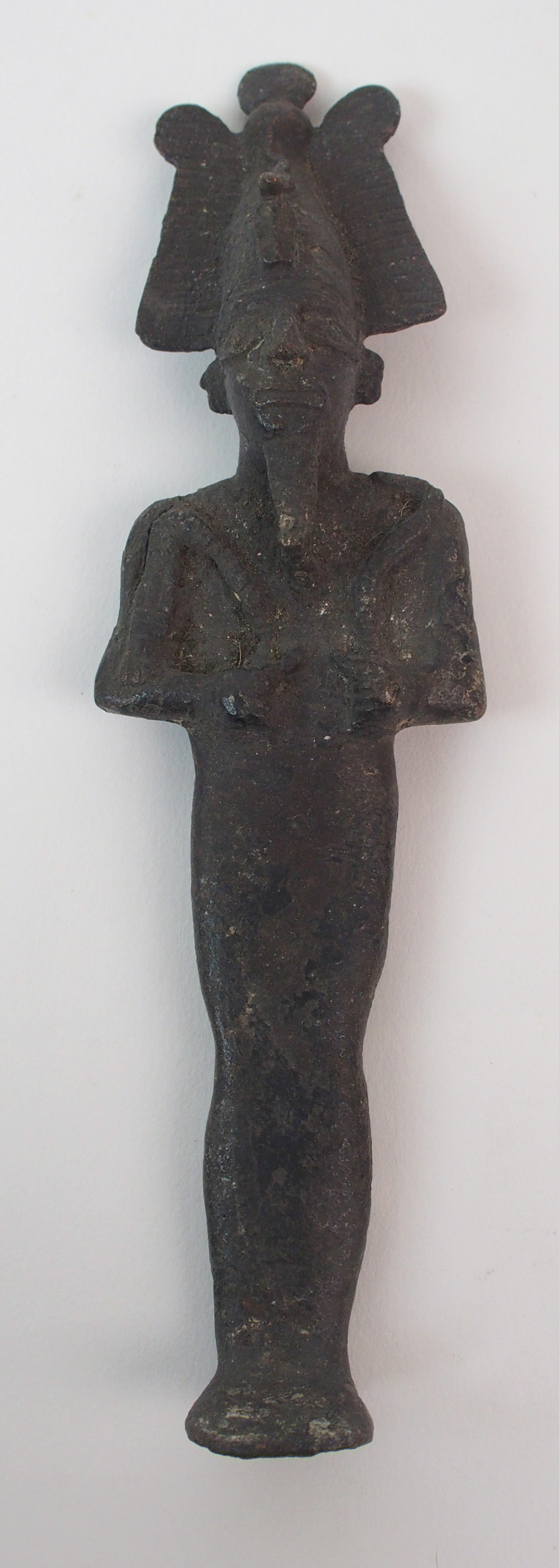 An Egyptian bronze model of a pharaoh 17.5cm high, carved figure of a mummy with hieroglyphics ( - Image 9 of 10