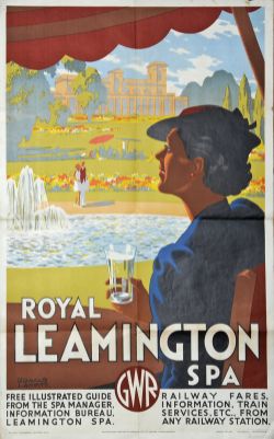 Poster GWR  'Leamington Spa' by Ronald Lampitt, double royal size 25in x 40in. Code RW 24 James