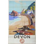 Poster GWR 'Devon' by Frank Sherwin, double royal 25in x 40in. Code PW9  James Milne Paddington.