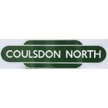 Totem BR(S) COULSDON NORTH, fully flanged dark green. EX LB&SCR station opened as Stoats Nest and