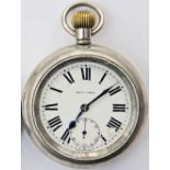GWR Pocket Watch by Record, Swiss Made. Case engraved on rear 'GWR 0.1653. In full working order.