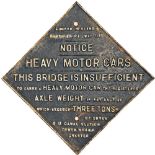 LMS fully titled Bridge Restriction Sign, square on end  with the Shropshire Union details  'SU