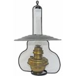 GWR hanging signalbox oil lamp complete with shade , reservoir and with original glass funnel