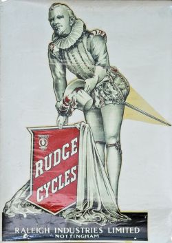 Rudge Cycles original Dealers Window Transfer still on original backing paper 16.75in x 23.5in '
