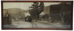 LMS sepia Carriage Print 'Festiniog Toy Railway'. In an original glazed frame.