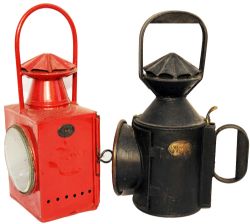 A pair of Handlamps:- General Purpose square plated 'RCH ND' and bearing a makers plate 'F. Luther