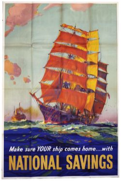 Poster National Savings 'Make sure your ship comes home with National Savings' by LA Wilcox size