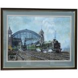 Original Oil Painting on paper 'Eton at Cannon Street' by Robert Nixon. Image size 26 ins x 18 ins